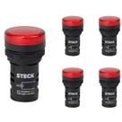 5 Sinaleiro LED 22mm Steck 24V Luminoso Vermelho SLDS241