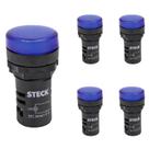 5 Sinaleiro LED 30,5mm Steck 110V Luminoso Azul SLDS1104