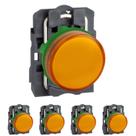 5 Sinalizador Plástico 22mm 250V Lâmpada Amarelo Para Lâmpada Ba9s Schneider