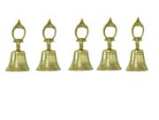 5 Sinos Sineta De Mão Campainha Bronze Hotel Noel 12 X 6 Cm - Produto artesanal