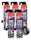5 Sos Pneus Reparador Instantâneo Carros Motos Bicicleta 400ml