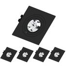 5 Spot AR70 Quadrado Preto com Base GU10 Save Energy