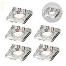 5 Spot Cristal Espelhado Embutir Quadrado Mr16 Gu10 Ac593
