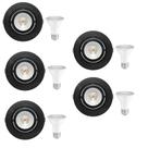 5 Spot Emb Face Plana PAR20 + 1 Lâmpada LED 6W 3000K E27 Save Energy