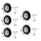 5 Spot Emb Red Recuo PAR20 + 1 Lâmpada LED 6W 2700K E27