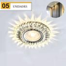 5 Spot Embutir Moderno Redondo Led ntegrado Bordas Sala Lup67