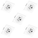 5 Spot Face Plana AR70 GU10 Embutido Quadrado Save Energy