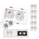 5 Spot Recuado Duplo Embutir Led + Lâmpadas Mr16 Gu10 Luminária Teto Sala Dicroica Branco Preto Cor Spots + Lâmpadas:Spo