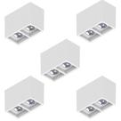 5 Spot Sobrepor Save Energy Boxit Duplo Ar70 Gu10 Branco