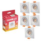 5 Spot Super Led 5w Quadrado Direcionavel Sanca Gesso Teto
