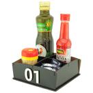 5 Suporte de Mesa Númerado Azeite Sal Temperos Palito Restaurante Preto