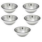 5 Tigela Inox Redonda 16cm Bolw Saladas Massas Alimentos 750ml