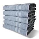 5 Toalhas Super Felpudas Grande E Grossa Algodão 80x150 Azul