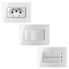 5 Tomada Embutir 3 Pinos 10a + 5 Interruptor Duplo Simples + 5 Interruptor Simples Branco Margirius