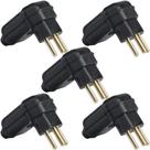 5 tomadas plugue 10a pld10-3 padrão brasileiro 3 pinos preta