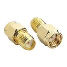 5 un- Adaptador RP-SMA Macho p/ SMA Fêmea, Latão, Reto, Coaxial