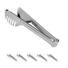 5 un PEGADOR DE MASSAS E SALADA DENTADO EM INOX 28CM