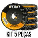 5 Unidades Disco Strip Stein 115 mm (4,5") x 22,2 mm Limpeza de Tinta, Ferrugem e Resíduos.