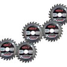 5 unidades do Disco Uzzy Demolidor para Serra Circular 4 ⅜ ou 110mm com 24 Dentes para Cortar Madeira