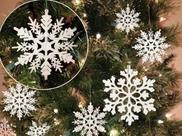 5 unidades flocos de neve Decoração de Árvore de Natal 7,5cm