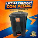 5 Unidades Lixeira Com Pedal - 30lt - Preto