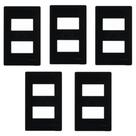 5 unidades Placa 4x2 2 Postos Ebony Clean Margirius 14450