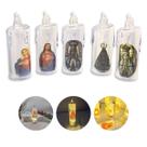 5 Velas Luz Led Eletrônica Religiosa Plástico + Baterias