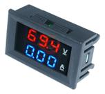5 Voltímetro Amperímetro Digital Led Dc 10a Azul E Vermelho