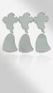 50 Adesivos Fantasma Halloween EVA Glitter P/ Pet Shop