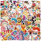 50 Adesivos Impermeáveis De Carnaval E Circo Para Celular, Guitarra, Laptop, Caderno, Mala E