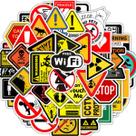 50 Adesivos Placas Sinais Warning Engraçados Informativos Decoração