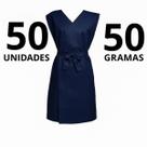 50 Avental Descartável Azul Marinho Sem Manga 50 GRAMAS