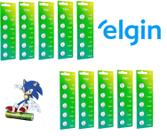 50 Baterias Pilha Moeda Elgin Cr2032 10 Cartelas c/5 Pilhas