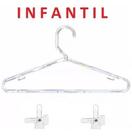 50 Cabides Infantil Acrílico Transparente + 25 Presilhas