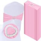 50 Capas para Cadeira VitalCozy - Spandex Rosa com Fivela de Coração