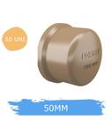 50 Caps Tampão Soldável 50mm 1 1/2' Pvc Marrom