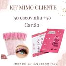 50 cartão Personalizado EXTENSÃO DE CILIOS MAIS 50 ESCOVINHA DE CILIOS MIMO CLIENTE