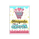 50 Cartões Agradecimento - Obrigada Pela Compra - Tam: 7 x 10 cm