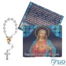 50 Cartões com Mini Terço do Sagrado Coração de Jesus