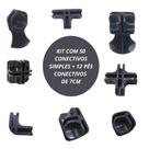 50 Conectivo + 12 Pé Conectivo P/tela Aramada Vidro Conector