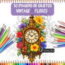 50 Desenhos para Colorir Adultos 2º edição- Flores e Objetos Vintage 50 Desenhos para Colorir Adultos 2º edição- Flores e Objetos Vintage