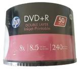 50 dvd+r 8.5 gb hp printable 240minutos 8x original