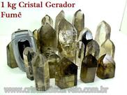 50 kg de Cristal Fumê Lapidado - Pedras de Garimpo para Atacado
