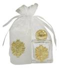 50 Kit Vela Votiva + Vidro Divino Raiado - Dourado