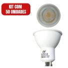 50 Lâmpadas Dicroica Gu10 Spot Led 4,8w Branco Quente 3000k