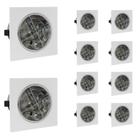50 Luminária Embutir Compacta E27 Com Aleta Para 2 Lâmpada