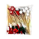 50 Palitos De Dente Descartáveis De Bambu Com Tema Papai Noel E Árvore De Natal Para Decoração De