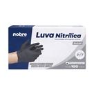 50 Pares De Luvas Nitrílica Preta Nobre Sem Pó Premium P