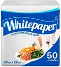 50 Pct C/ 50un Guardanapo Papel 20x22cm Branco Folha Simples