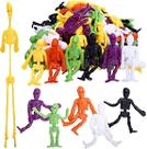 50 peças de brinquedos elásticos Skeletons, 4 cores brilhant